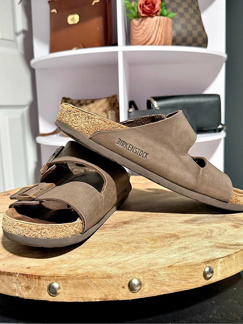 Birkenstock Arizona Two-Strap Sandals in Brown